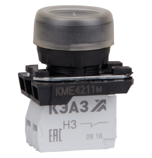 Кнопка КМЕ4211м-черный-1но+1нз-цилиндр-IP65-
