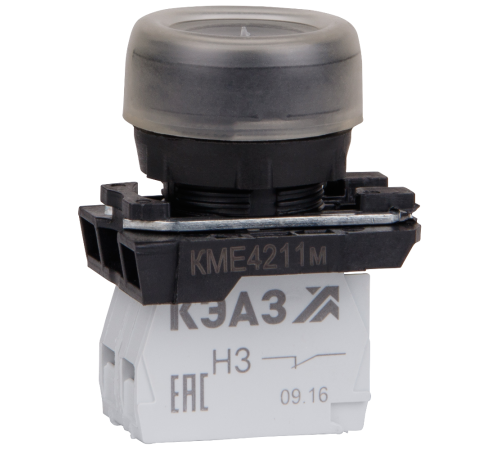 Кнопка КМЕ4211м-черный-1но+1нз-цилиндр-IP65-