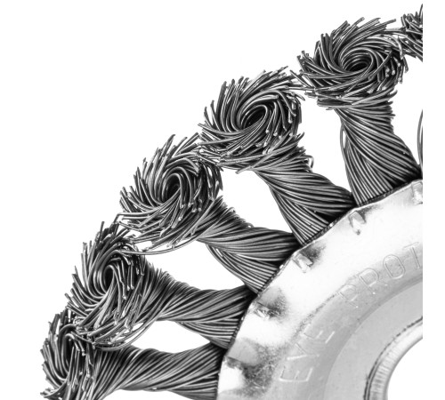 Щетка MATRIX для УШМ 125 мм, посадка 22,2 мм, плоская, крученая металлическая проволока// 74632