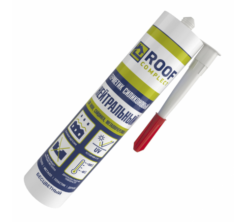 Герметик силиконовый нейтральный Roof Complect беcцветный (280мл)