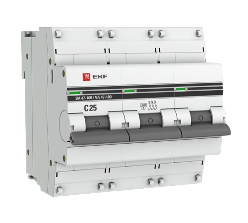 EKF mcb47100-3-25C-pro Автоматический выключатель 3P 25А (C) 10kA ВА 47-100 EKF PROxima EKF mcb47100-3-25C-pro Автоматический выключатель 3P 25А (C) 10kA ВА 47-100 EKF PROxima