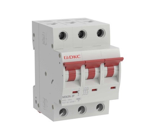 Выключатель автоматический трёхполюсный 63А C MD63N-3PC63 6кА