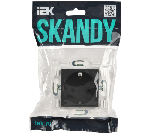 SKANDY Розетка с заземлением с защитными шторками 16А SK-R04G графит IEK