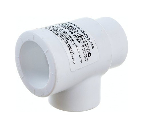 Тройник полипропиленовый PPR переходной 25х20х20мм белый