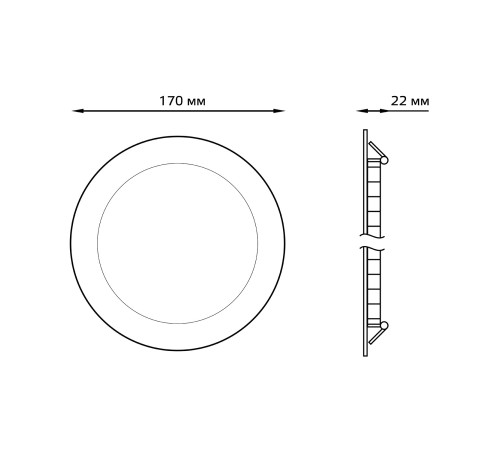 Светильник светодиодный встраиаемый LED ДВО 12 Вт 880 Лм 4000К IP20 d170х22 мм монт d155 мм Slim Gauss Gauss 939111212
