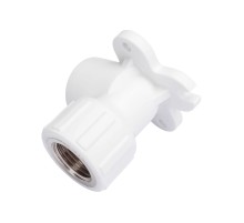 Водорозетка комбинированная 20х1/2'ВР полипропиленовая PPR белая с креплением