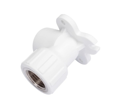 Водорозетка комбинированная 20х1/2'ВР полипропиленовая PPR белая с креплением