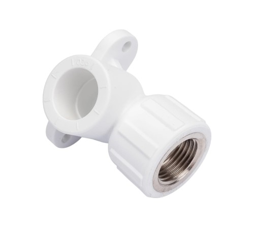 Водорозетка комбинированная 20х1/2'ВР полипропиленовая PPR белая с креплением