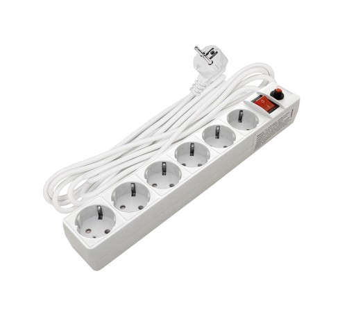 Фильтр сетевой с заземлением ПВС 3-0.75 белый 10м