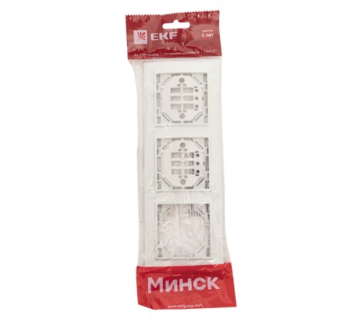 EKF ERM-G-303-10 Минск Рамка 3-местная горизонтальная белая EKF Basic EKF ERM-G-303-10 Минск Рамка 3-местная горизонтальная белая EKF Basic