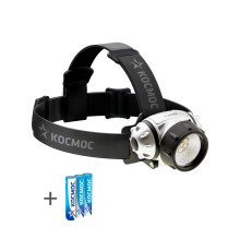 Фонарь налобный , XPE LED + 6 SMD, 3 батарейки ААА, 250Lm,