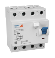 КЭАЗ ВДТ без защиты от сверхтоков OptiDin DМ63-4240-AС-УХЛ4 (4P, 40, 30mA)