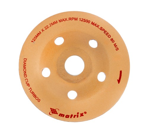 Чашка шлифовальная MATRIX 72995  чашка алмазная зачистная 125мм turbo