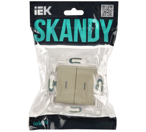 SKANDY Выключатель 2-клавишный с индикацией 10А SK-V09B бежевый IEK SKANDY Выключатель 2-клавишный с индикацией 10А SK-V09B бежевый IEK