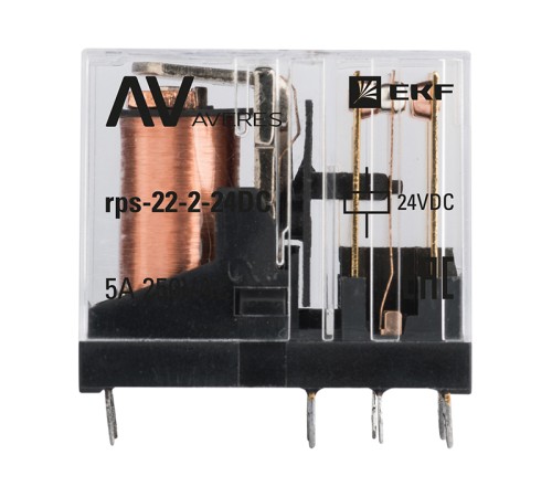 Реле промежуточное РП slim 22/2 5А 24В DC AVERES EKF rps-22-2-24DC