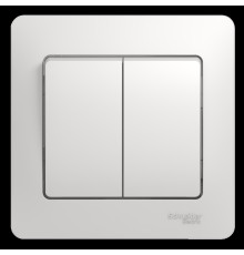 Systeme electric GSL000152 GLOSSA 2-клавишный ВЫКЛЮЧАТЕЛЬ, сх.5, 10АХ, в сборе, БЕЛЫЙ