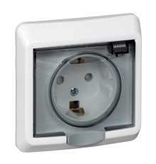 Systeme electric PC16-044B ЭТЮД IP44 С/У РОЗЕТКА с заземлением со штороками 16А 250B, БЕЛЫЙ, Россия