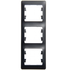 Systeme electric GSL000707 GLOSSA 3-постовая РАМКА, вертикальная, АНТРАЦИТ