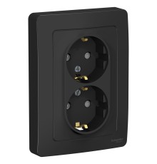 Systeme electric BLNRS001126 BLANCA С/У РОЗЕТКА двойная с заземлением со шторк., 16А, 250В, АНТРАЦИТ