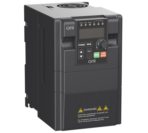 Преобразователь частоты A150 380В 3ф 2.2кВт 6А встроенный торм. модуль ONI A150-33-22NT Преобразователь частоты A150 380В 3ф 2.2кВт 6А встроенный торм. модуль ONI A150-33-22NT