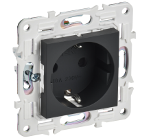 SKANDY Розетка с заземлением с защитными шторками 16А SK-R04G графит IEK