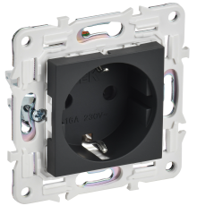 SKANDY Розетка с заземлением с защитными шторками 16А SK-R04G графит IEK