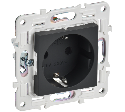 SKANDY Розетка с заземлением с защитными шторками 16А SK-R04G графит IEK