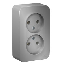 Systeme electric BLNRA000213 BLANCA О/У РОЗЕТКА двойная без заземл. без штор. ИЗОЛ.ПЛ.,16А,250В,АЛЮМИНИЙ
