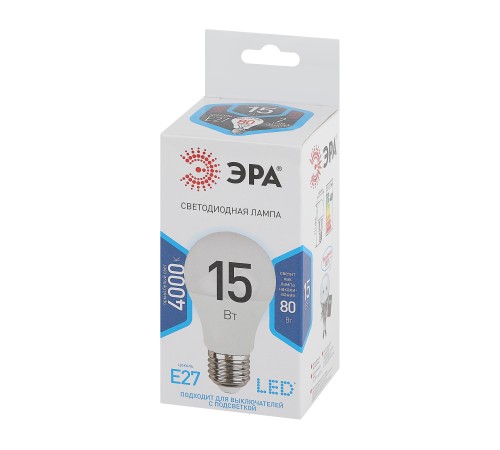 ЭРА Б0033183 Светодиодная лампа груша LED smd A60-15W-840-E27… {2 партия Б0020593}