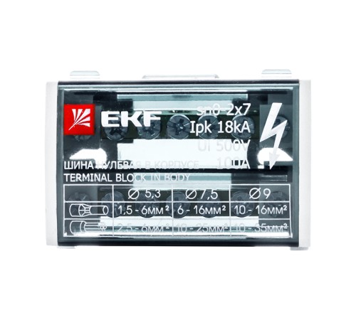 EKF sn0-2x7 Шина нулевая в корпусе (2х7) EKF PROxima EKF sn0-2x7 Шина нулевая в корпусе (2х7) EKF PROxima