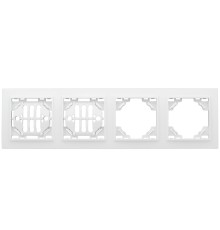 EKF ERM-G-304-10 Минск Рамка 4-местная горизонтальная белая EKF  Basic