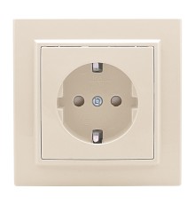EKF ERR16-028-200 Розетка 1-мест. СП с/з 16А бежевый с защ. штор. Минск EKF