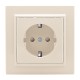 EKF ERR16-028-200 Розетка 1-мест. СП с/з 16А бежевый с защ. штор. Минск EKF