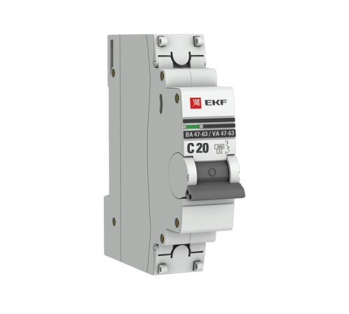 EKF mcb4763-1-20C-pro Автоматический выключатель 1P 20А (C) 4,5kA ВА 47-63 EKF PROxima EKF mcb4763-1-20C-pro Автоматический выключатель 1P 20А (C) 4,5kA ВА 47-63 EKF PROxima