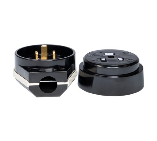 EKF AS-250-O-03 Разъем РШ-ВШ 32А 250В 2P+PE (ОУ) карболитовый черный EKF PROxima