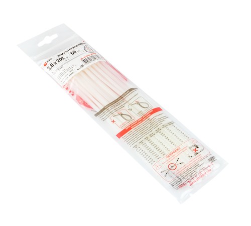 Хомут P6.6 стандартный белый 3.6x200 (100шт) FlexLock PROxima