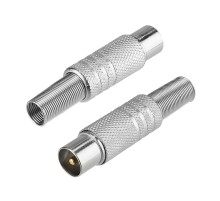 Разъем антенный на кабель, штекер-TV никель с пружиной,