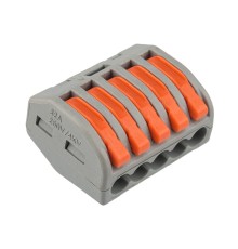 Rexant 07-5255-4 Универсальная клемма СМК 222-415, 5-проводная серая 0,08-2,5/4 мм? (40 шт./уп.)