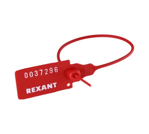 Пломба пластиковая номерная 220 мм красная REXANT