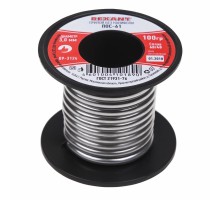 Припой без канифоли ПОС-61, 100 г, 3,0 мм, (олово 61%, свинец 39%), REXANT