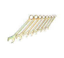 Набор ключей комбинированных (8-11, 13, 14, 17, 19 мм), (упак - 8 шт.), желтый цинк, REXANT