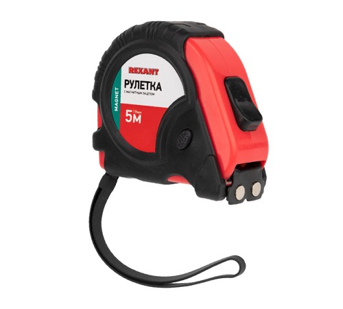 Рулетка измерительная прорезиненный корпус, магнитная , 5 м х 19 мм, REXANT