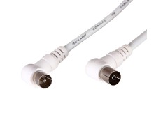 Шнур ТВ гнездо - ТВ штекер, угловой, длина 1,5 метра, белый REXANT