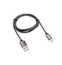 Кабель USB-Type-C, 3A, nylon, grafit, 1m, 18-1896,