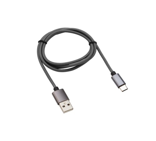 Кабель USB-Type-C, 3A, nylon, grafit, 1m, 18-1896, Кабель USB-Type-C, 3A, nylon, grafit, 1m, 18-1896,