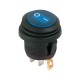 Rexant 36-2596 Выключатель клавишный круглый 250V 6А (3c) ON-OFF синий с подсветкой ВЛАГОЗАЩИТА