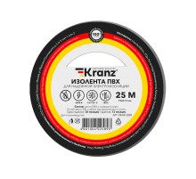Изолента ПВХ KRANZ 0.13х19 мм, 25 м, серая (5 шт./уп.)