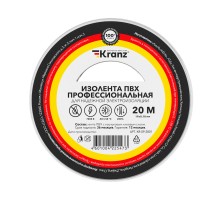 Изолента ПВХ KRANZ профессиональная, 0.18х19 мм, 20 м, белая (10 шт./уп.)