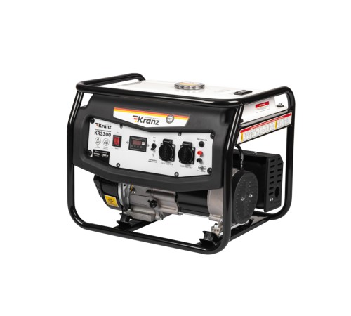 Kranz KR-16-1133 Генератор бензиновый KR3300, 3,3кВт, 230В, 15л, ручной стартер Kranz KR-16-1133 Генератор бензиновый KR3300, 3,3кВт, 230В, 15л, ручной стартер