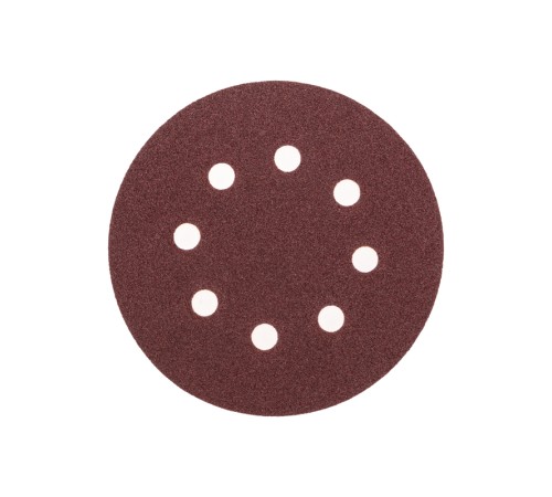 Диск абразивный на ворсовой основе, на липучке, перфорированный, P80, 125мм, 10 шт.
